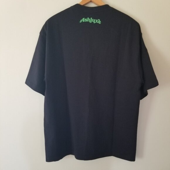 NWT Ashluxe Graphic Paradise Neon Panther T -Shirt on Black Cotton Size XXS - Picture 9 of 11